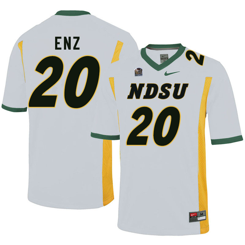 Men #20 Jackson Enz North Dakota State Bison College Football Jerseys Sale-White